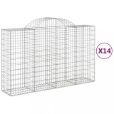 Cumpara ieftin Cosuri gabion arcuite 14 buc, 200x50x120/140 cm,fier galvanizat