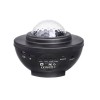 Lampa de noptiera cu proiector, muzicala, LED, telecomanda, bluetooth, incarcare USB, negru, 17x13 cm, Isotrade