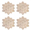 Set 4 Suporturi Pahare PVC Fulgi Roz Auriu 10cm - Craciun, Protectie Masa