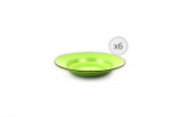 Set 6 farfurii pentru paste Gala Green, Heinner, &Oslash;22 cm, ceramica, verde