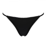Chiloți String pentru Femei, Satin, Dantelă, Negru, Mărime One Size, Oem