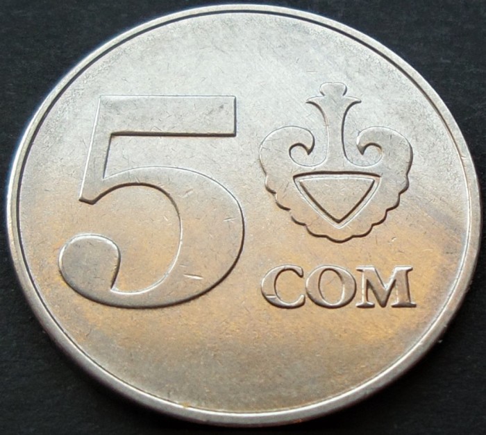 Moneda 5 SOM - REPUBLICA KYRGYZSTAN, anul 2008 *cod 206
