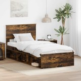 Cumpara ieftin Cadru de pat Stejar fumuriu 100 x 200 cm Lemn prelucrat