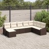 VidaXL Set de canapele pentru grădină 8 pcs Maro Rattan poli 3346838