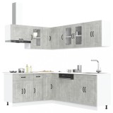 Cumpara ieftin Set dulapuri de bucătărie 11 piese &bdquo;Kalmar&rdquo; gri beton Lemn