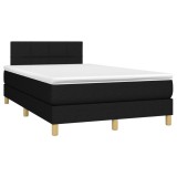 Cumpara ieftin Pat box spring cu saltea, negru, 120x190 cm, catifea