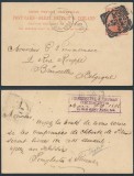 Great Britain 1896 Postcard postal stationery London to Brussels Belgium D.1010