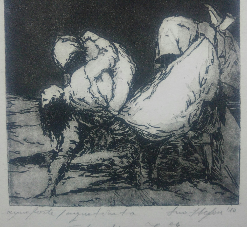 Gravura dupa Goya// acvaforte, acvatinta | Okazii.ro