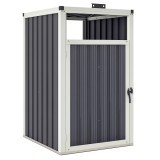 Outsunny Adăpost pentru 1 coș de gunoi 240L, adăpost de exterior pentru coș de gunoi, capac rabatabil 180&deg;, oțel galvanizat 73 x 81 x 122 cm, gri &icirc;nch