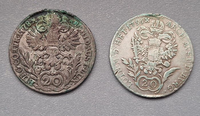 20 kreuzer 1778, 1796, argint