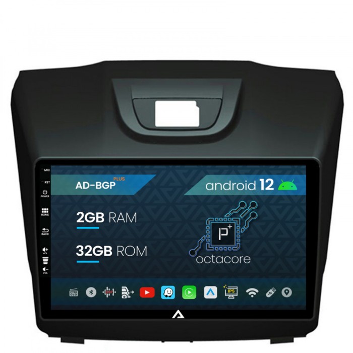 Navigatie Isuzu D-MAX (2015+), Android 12, P-Octacore 2GB RAM + 32GB ROM, 9 Inch - AD-BGP9002+AD-BGRKIT311