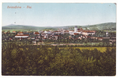4300 - BLAJ, Alba, Panorama, Romania - old postcard - used - 1915 foto
