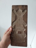 ** Matrita lemn forma prajitura biscuiti turta dulce - moara olandeza, 28cmx11cmx2.5cm