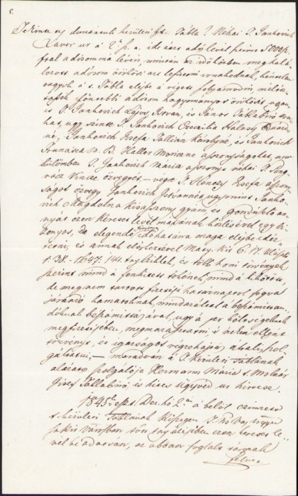 A369 Act olograf, 1846, &icirc;n limba maghiară, Trencsen, Trencin