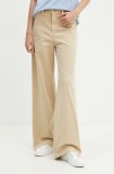 Levi&#039;s pantaloni femei, culoarea bej, lat, high waist, A8697