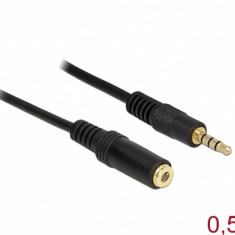 Cablu prelungitor audio jack 3.5mm 4 pini T-M 0.5m, Delock 84716
