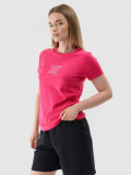 Tricou slim cu imprimeu pentru femei - roz