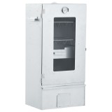 vidaXL Afumătoare Grătar Cuptor, 44.5x29x83cm, Argintiu + 1kg Peleți, 12 C&acirc;rlige - Ideal Afumat Carne, Pește