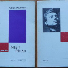 Adrian Paunescu , Mieii primi ; Poeme , 1966 , editia 1 cu autograf consistent