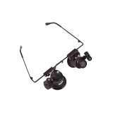 Ochelari cu lupa ceasornicar de precizie, iluminare LED, marire 20X