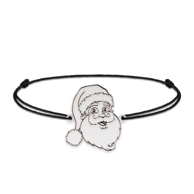 Santa - Bratara snur personalizata Mos Craciun din argint 925 foto