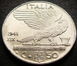 Moneda istorica 50 CENTESIMI - ITALIA FASCISTA, anul 1941 * cod 1599, Europa