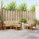Cumpara ieftin Set de canapele de exterior 6 buc. 5-Locuri Natural si Bej