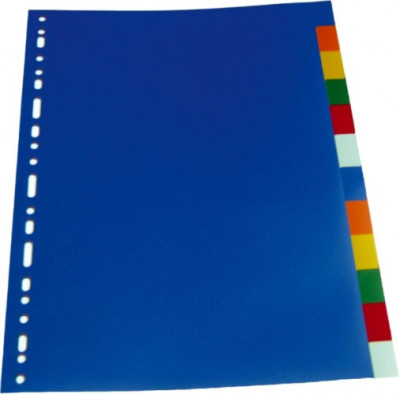 Separatoare Plastic Color, A4, 120 Microni, 20 Culori/set, Optima foto