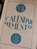 CALENDAR MEMENTO 1938