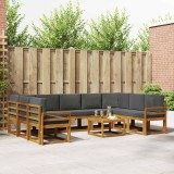 vidaXL Set de canapele de exterior cu pernă 10 pcs Natural și Antracit 3367020