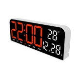 Ceas de masa si de perete, digital, cu lumina led rosu, calendar, cronometru, alarma, termometru, functie snooze, 2 moduri de iluminare, dimensiuni 24