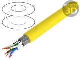 Cablu de Rețea Cat 8.1 S/FTP LSZH Galben 100m, Goobay