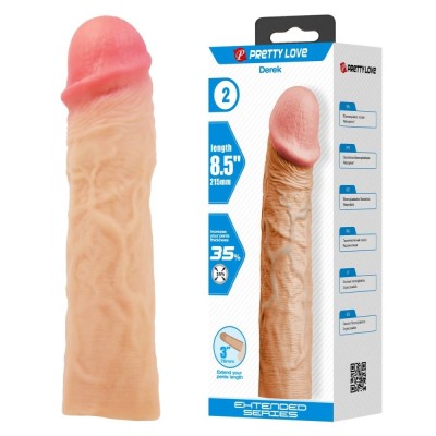 Prelungitor Penis Derek, TPR, Natural, 21.5 cm foto