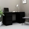 Gossi birou de scris, negru, 140x50x77 cm, lemn prelucrat