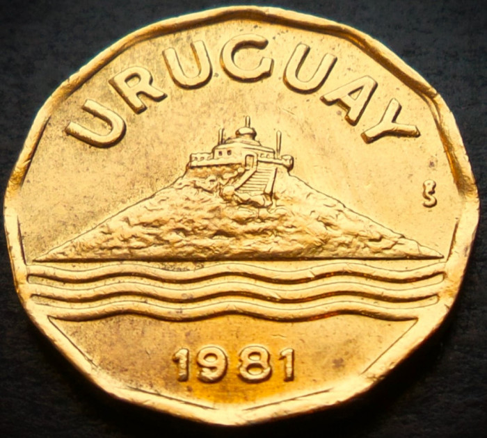 Moneda exotica 20 CENTESIMOS - URUGUAY, anul 1981 * cod 3849 B = A.UNC tiraj mic