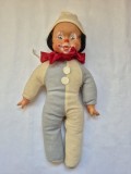 Clovn Arlechin Aradeanca papusa veche romaneasca anii 80, colectie, cca 40cm