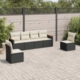 Gossi set mobilier de gradina cu perne, 6 piese, negru, poliratan