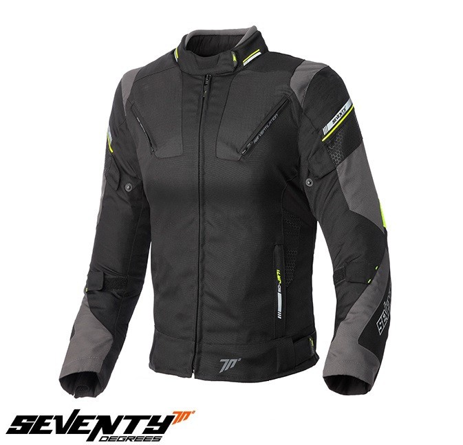 Geaca (jacheta) femei pentru scuter - motocicleta Racing Seventy vara/iarna model SD-JR71 culoare: negru/gralben fluor Negru/galben fluor XS