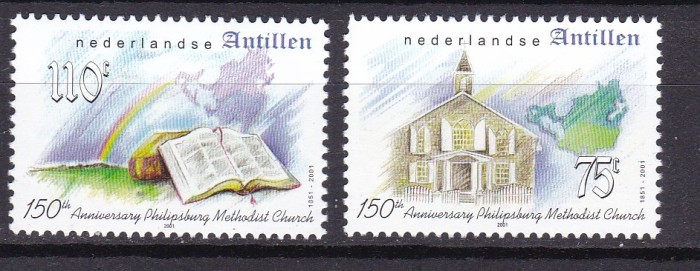 Antile 2001 aniversare biserica MI 1121-22 MNH