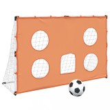 Cumpara ieftin Poarta de fotbal de copii cu covoras tinta/minge 182x62x118 cm