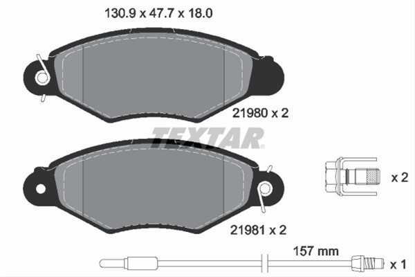 Set placute frana TEXTAR 2198003
