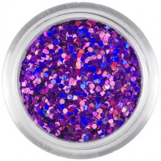 Hexagon violet-roz, 1mm - efect holografic