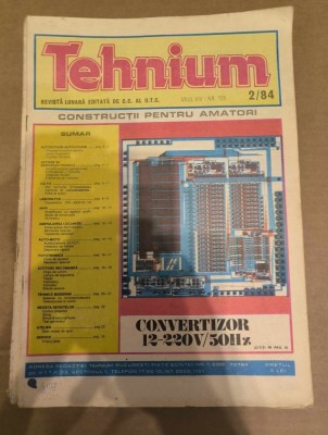 Revista Tehnium Nr 2 - (159 ) - anul 1984 - Convertizor 12-220V/50Hz foto