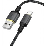 Cablu Date si Incarcare USB-A - USB-C HOCO X128 Benefit, 36W, 1m, Negru