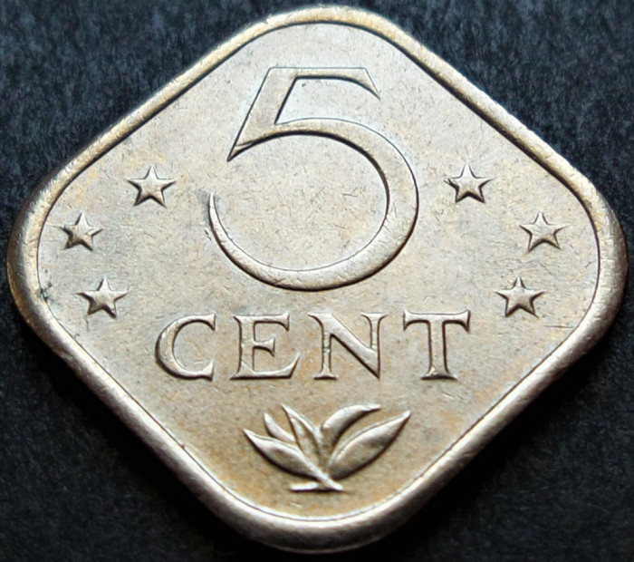 Moneda exotica 5 CENTI - ANTILELE OLANDEZE (Caraibe), anul 1975 * cod 2479