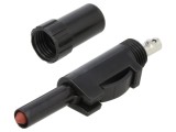 Conector banană 4mm mufă 16A 30VAC 60VDC negru HIRSCHMANN T&amp;M