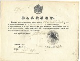 Blanket oficial de posta Moldova 1853 (an modificat din 1852) cu stema Principatului eliberat de visterie pentru o calatorie in interes de stat
