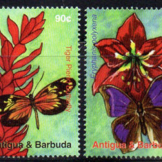 ANTIGUA&BARBUDA 2007, Fauna Fluturi, Flora, serie neuzata, MNH
