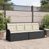 VidaXL Bancă de grădină cu pernă Negru Rattan poli 3394440
