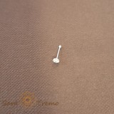 Piercing pentru nas din argint cu cristal zirconia alb - realizat in Thailanda